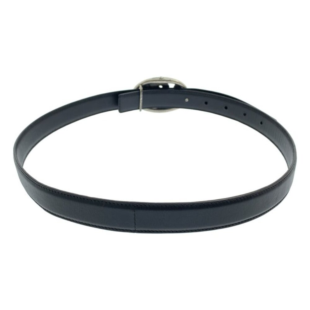 Saint Laurent Yves YSL Logo Leather Belt Black - Picture 2 of 4
